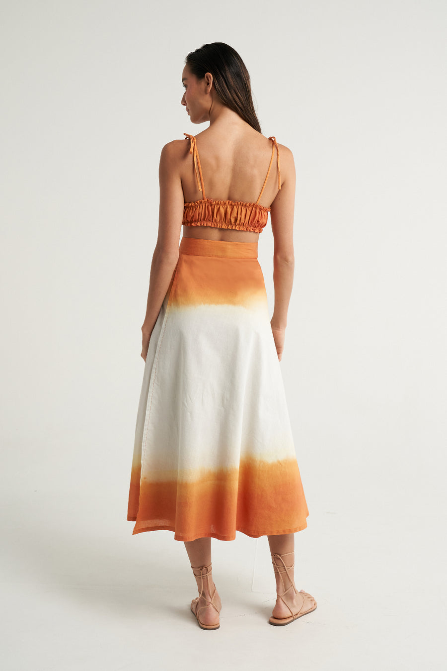 Wrap Circle Skirt Naranja - shopsigal