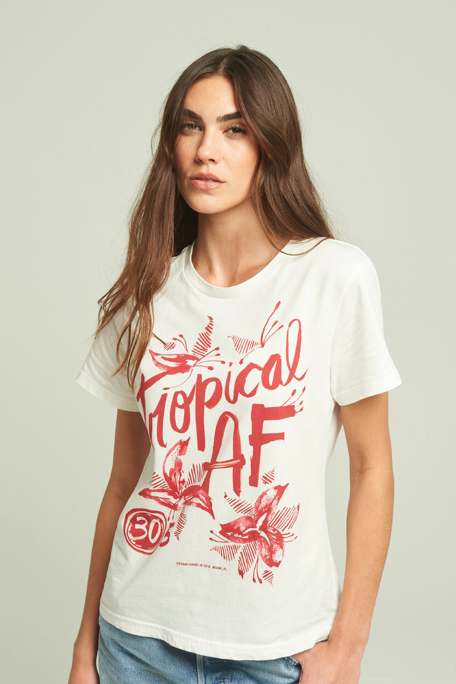 Tropical AF White Tee - shopsigal