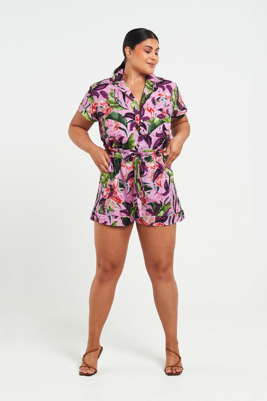 Hawaiian Lily Paper Bag Shorts - shopsigal