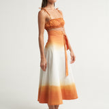 Ruched Bandeau Top Naranja - shopsigal