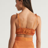 Ruched Bandeau Top Naranja - shopsigal