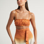 Ruched Bandeau Top Naranja - shopsigal