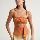 Ruched Bandeau Top Naranja - shopsigal