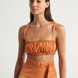 Ruched Bandeau Top Naranja - shopsigal