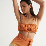 Ruched Bandeau Top Naranja - shopsigal
