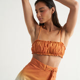 Ruched Bandeau Top Naranja - shopsigal