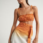 Ruched Bandeau Top Naranja - shopsigal
