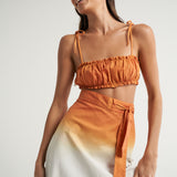 Ruched Bandeau Top Naranja - shopsigal
