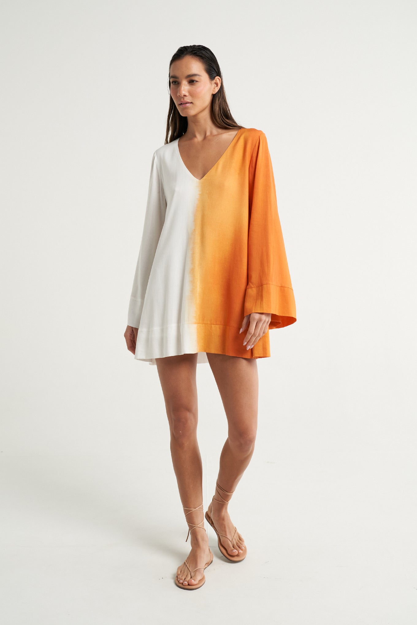 Mini Trapeze Dress Naranja - shopsigal