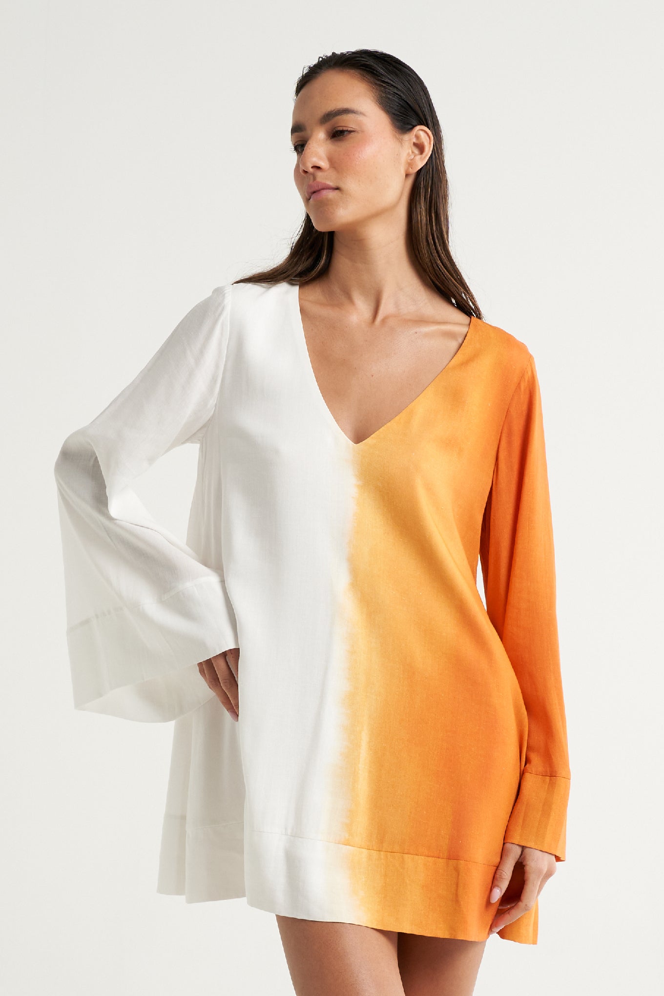 Mini Trapeze Dress Naranja - shopsigal