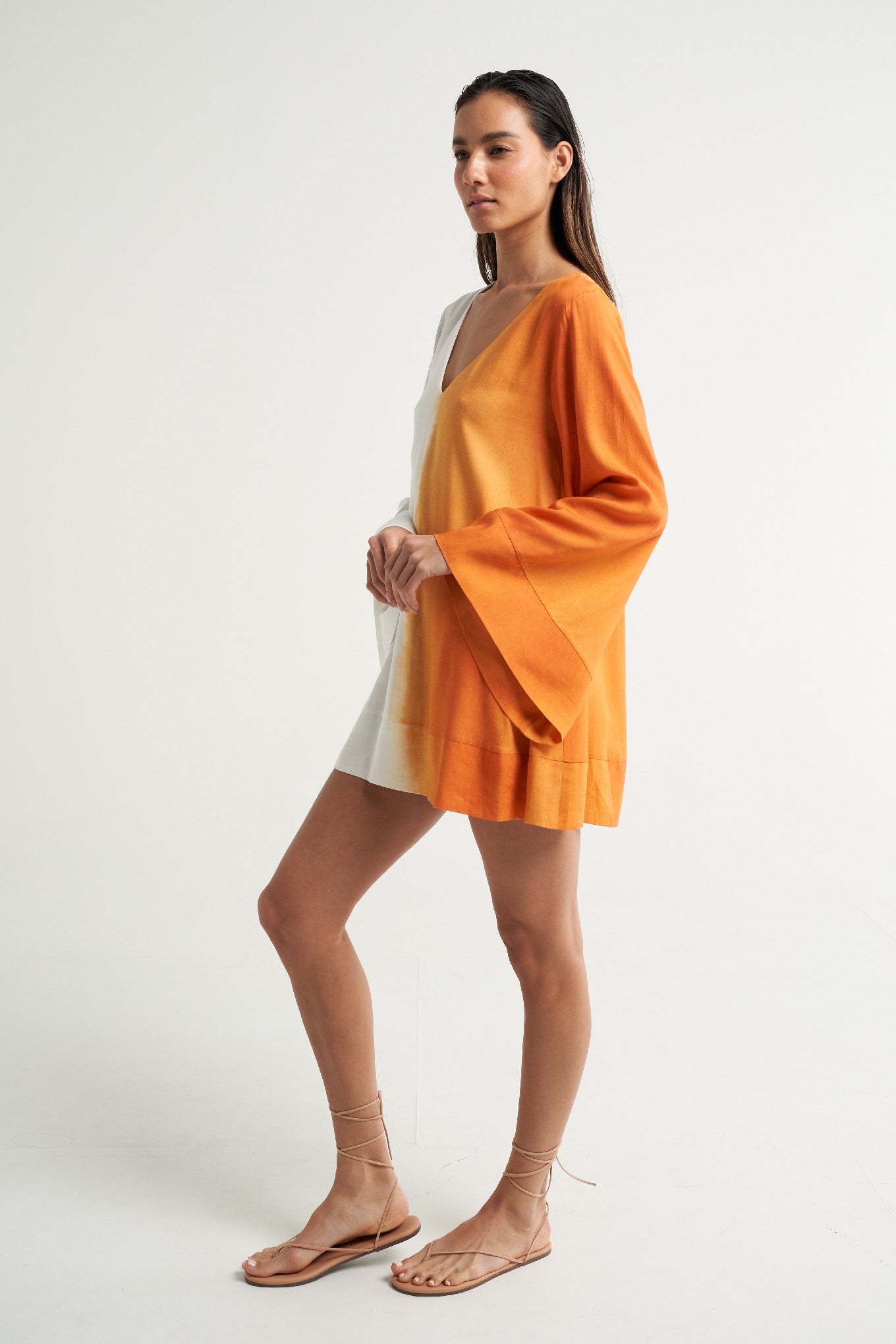 Mini Trapeze Dress Naranja - shopsigal