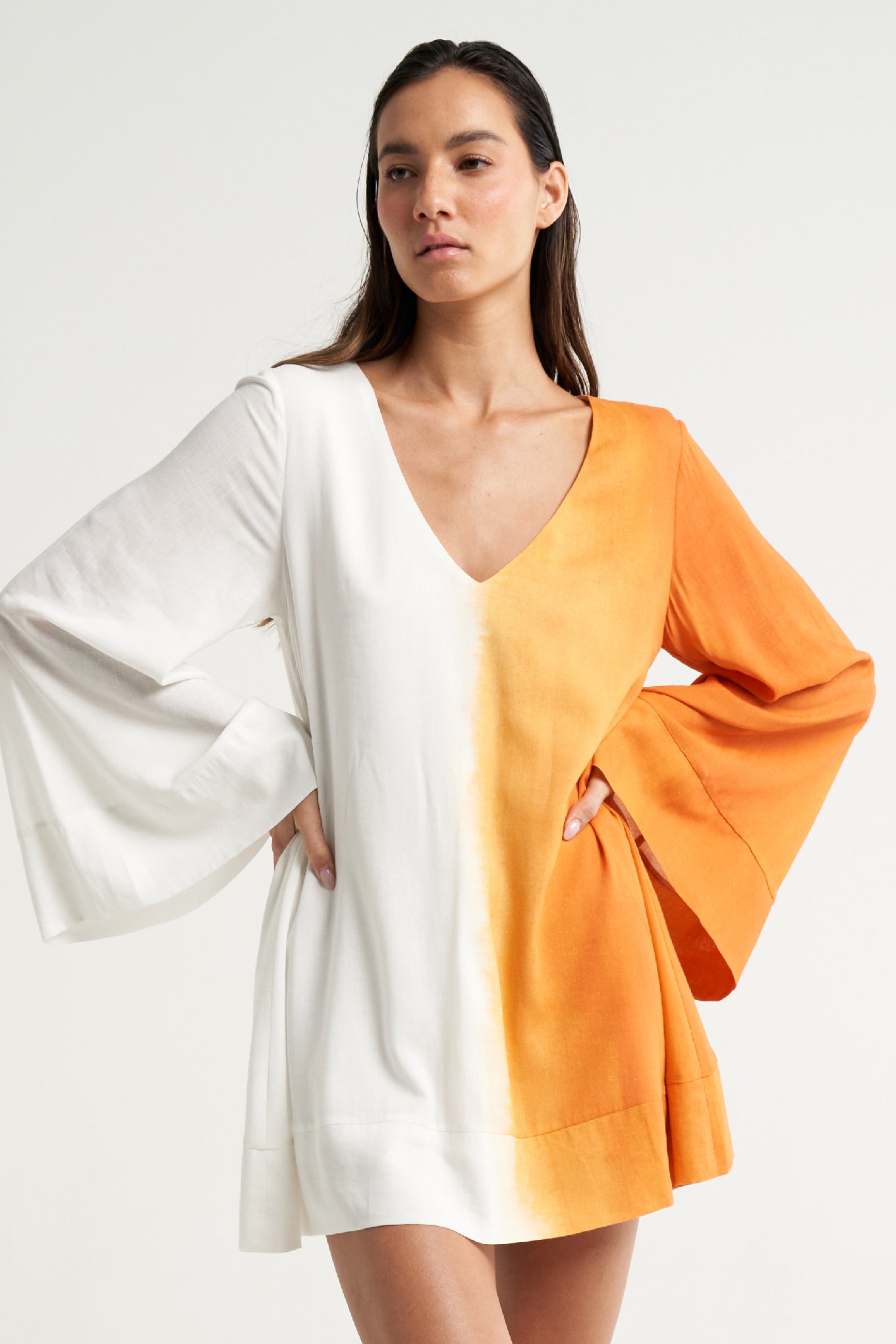 Mini Trapeze Dress Naranja - shopsigal