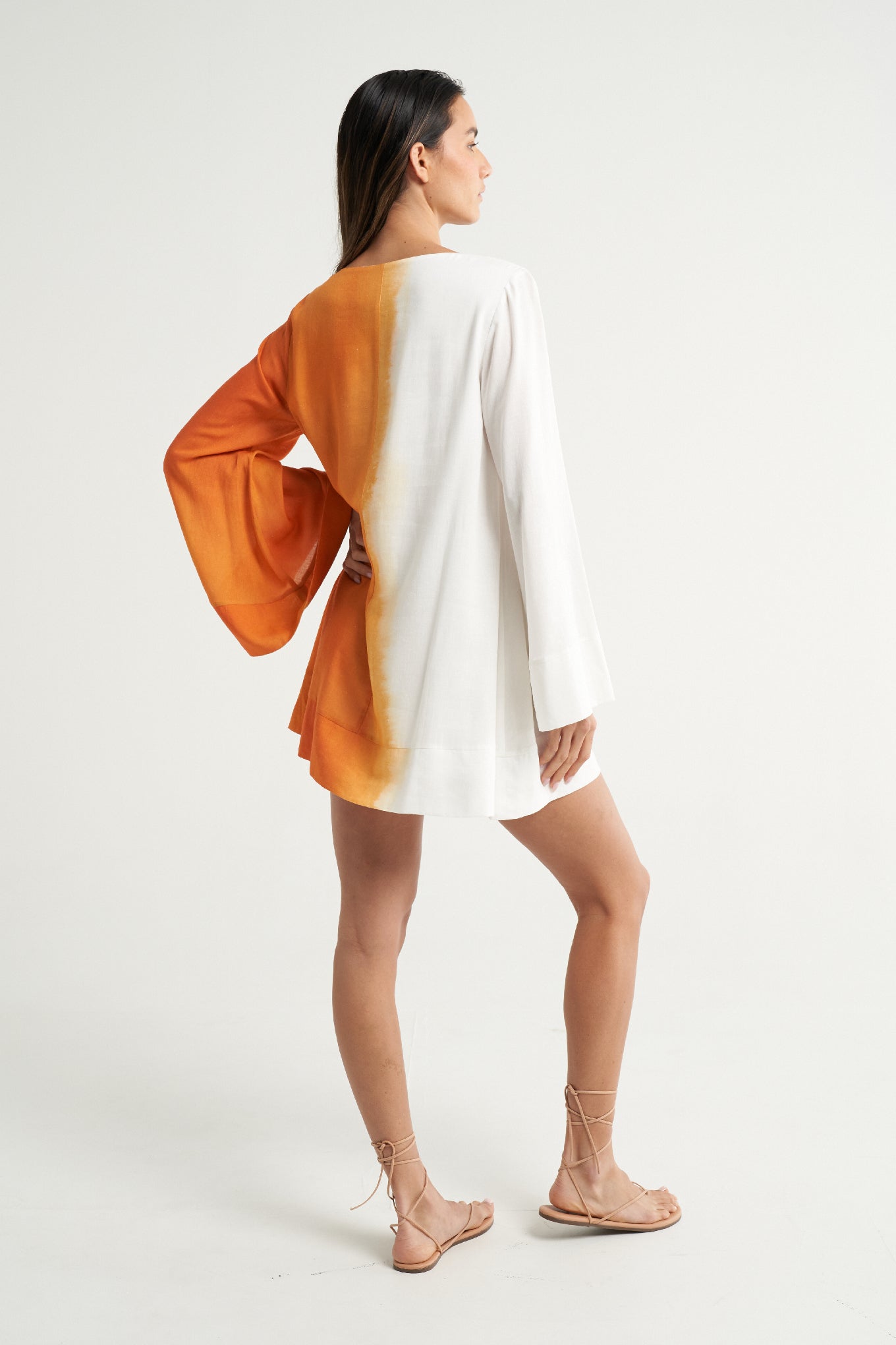 Mini Trapeze Dress Naranja - shopsigal