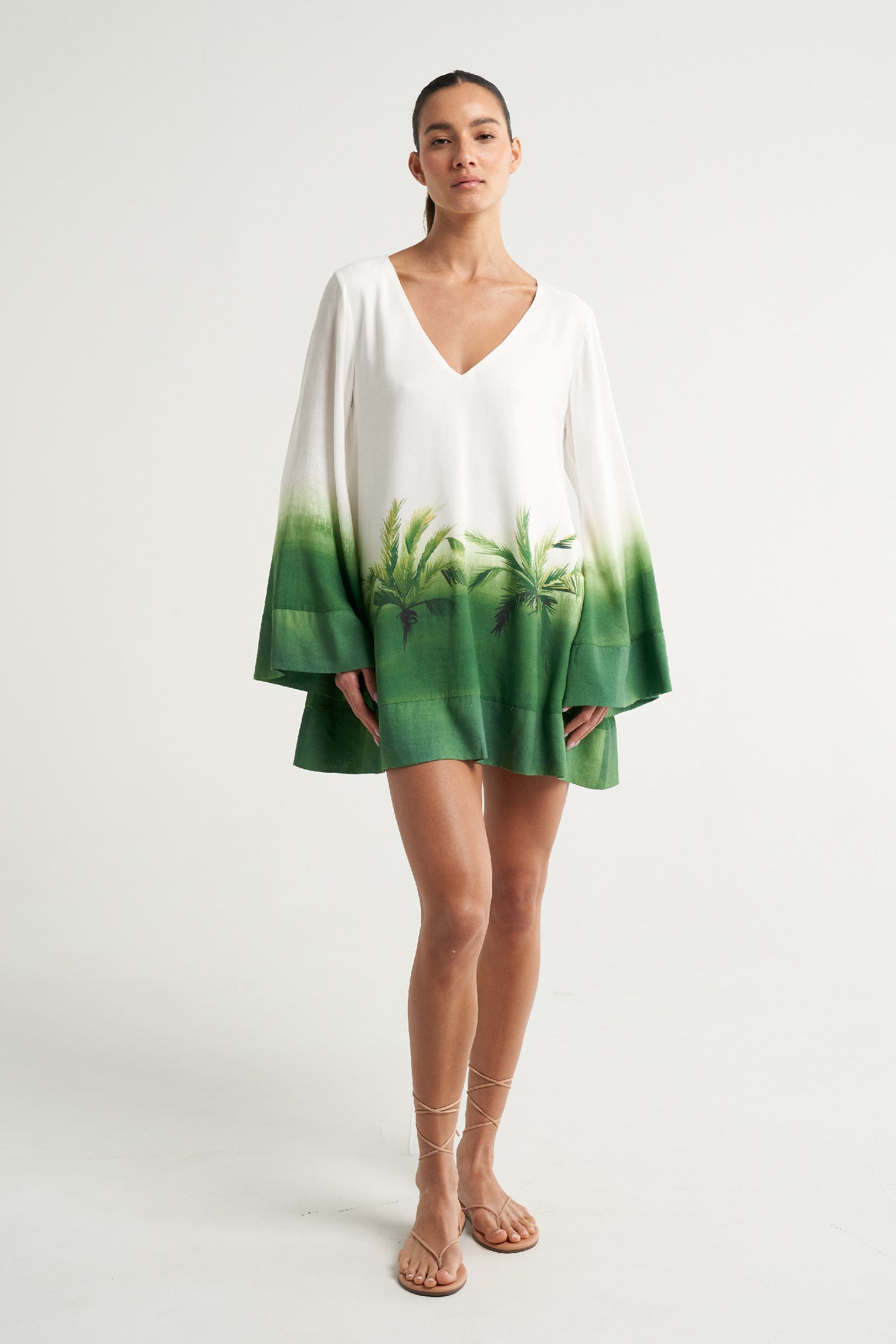 Mini Trapeze Dress Verde - shopsigal