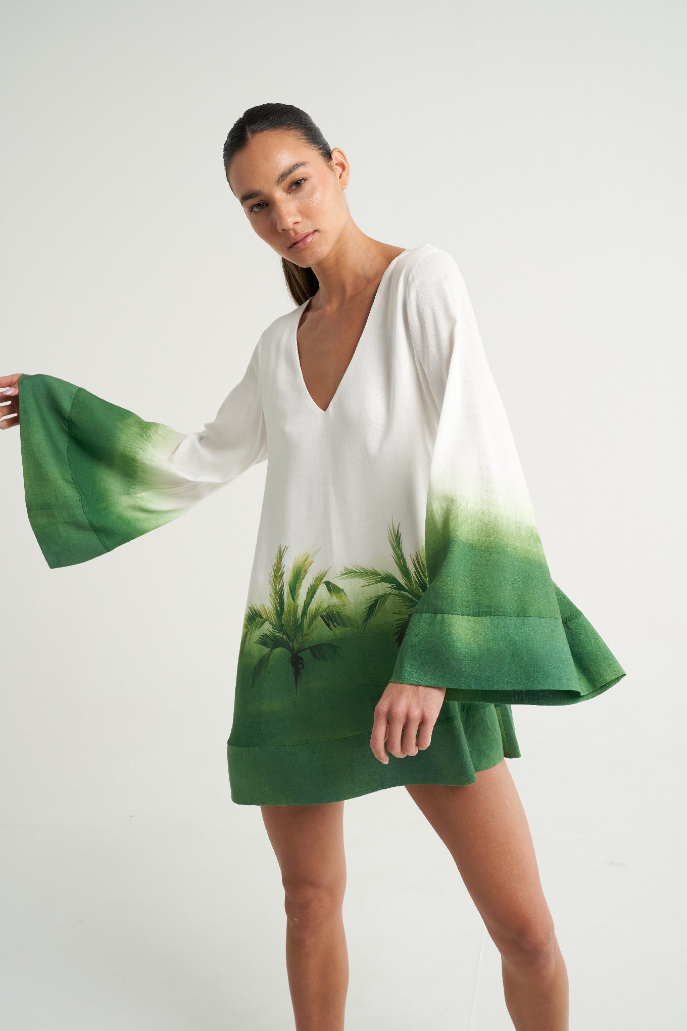 Mini Trapeze Dress Verde - shopsigal