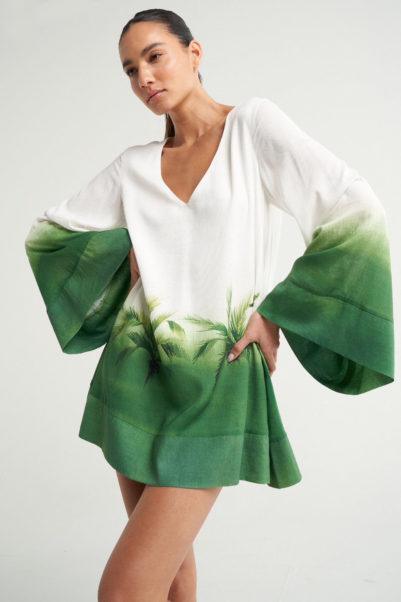 Mini Trapeze Dress Verde - shopsigal