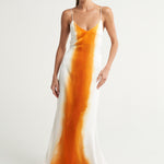 Long Tie Back Dress Naranja - shopsigal