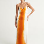 Long Tie Back Dress Naranja - shopsigal