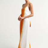 Long Tie Back Dress Naranja - shopsigal
