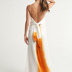 Long Tie Back Dress Naranja - shopsigal