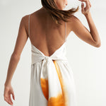 Long Tie Back Dress Naranja - shopsigal