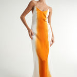 Long Tie Back Dress Naranja - shopsigal