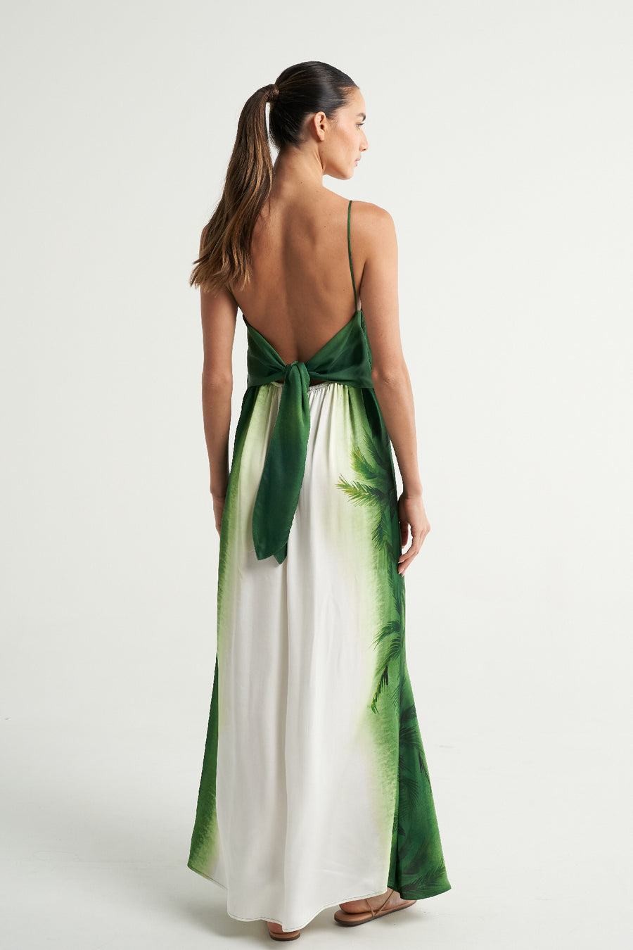 Long Tie Back Dress Verde - shopsigal