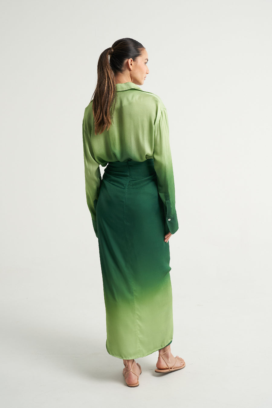 Tie Sarong Skirt Verde - shopsigal