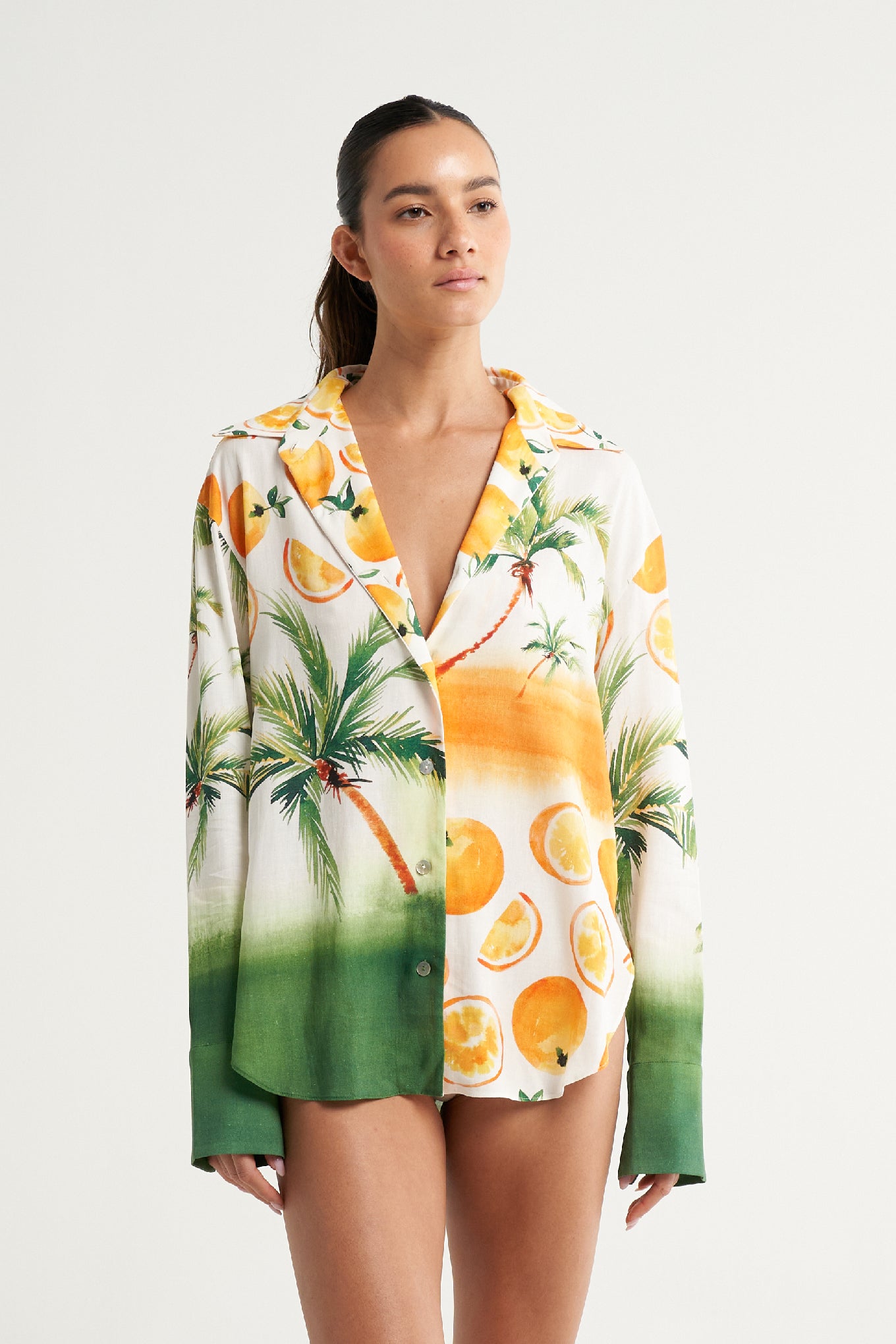 Long Sleeve Shirt Miami Oranges Palms - shopsigal