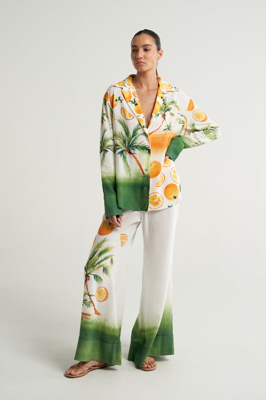 Long Sleeve Shirt Miami Oranges Palms - shopsigal