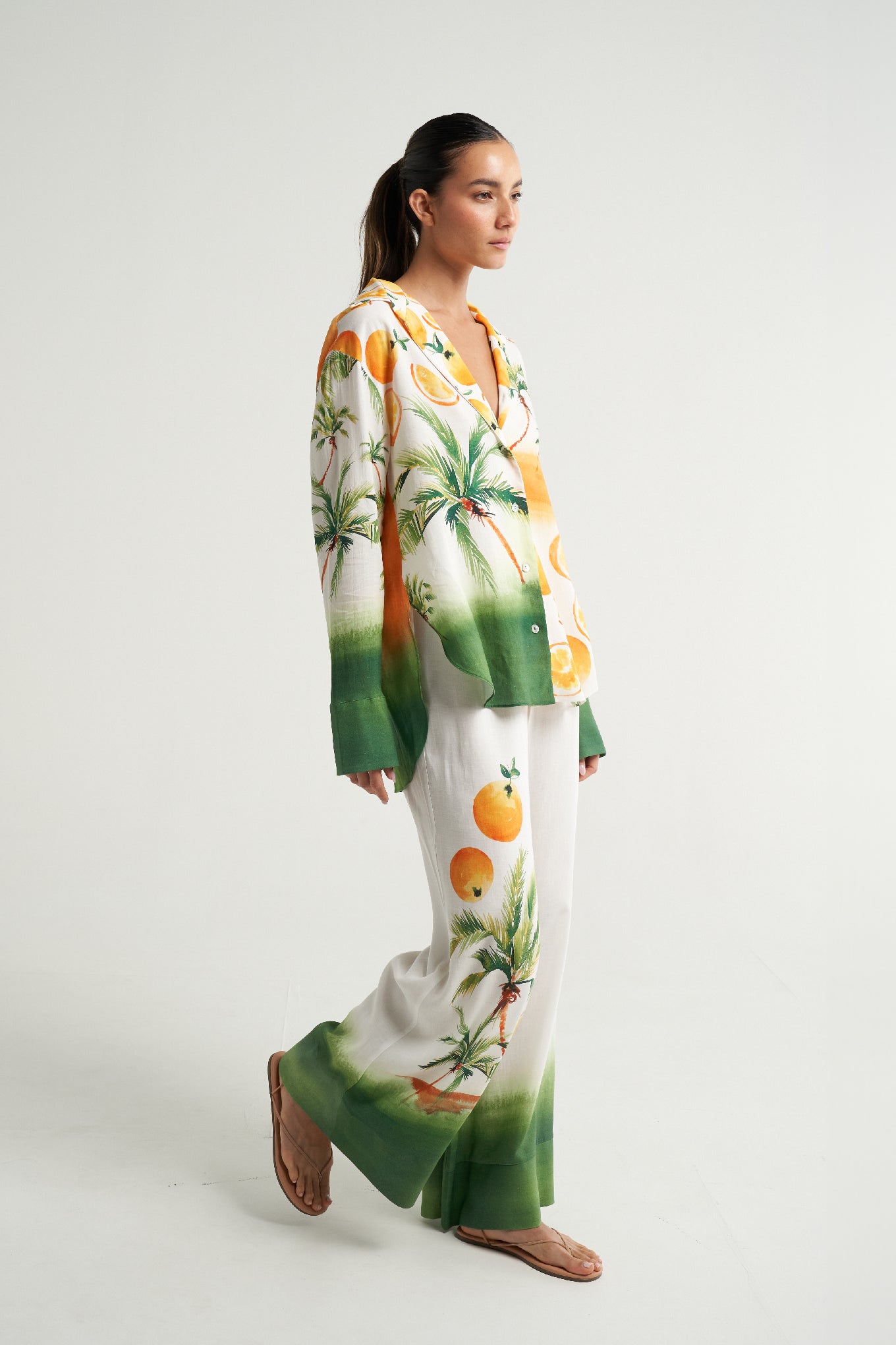 Flared Pants Oranges Palms - shopsigal