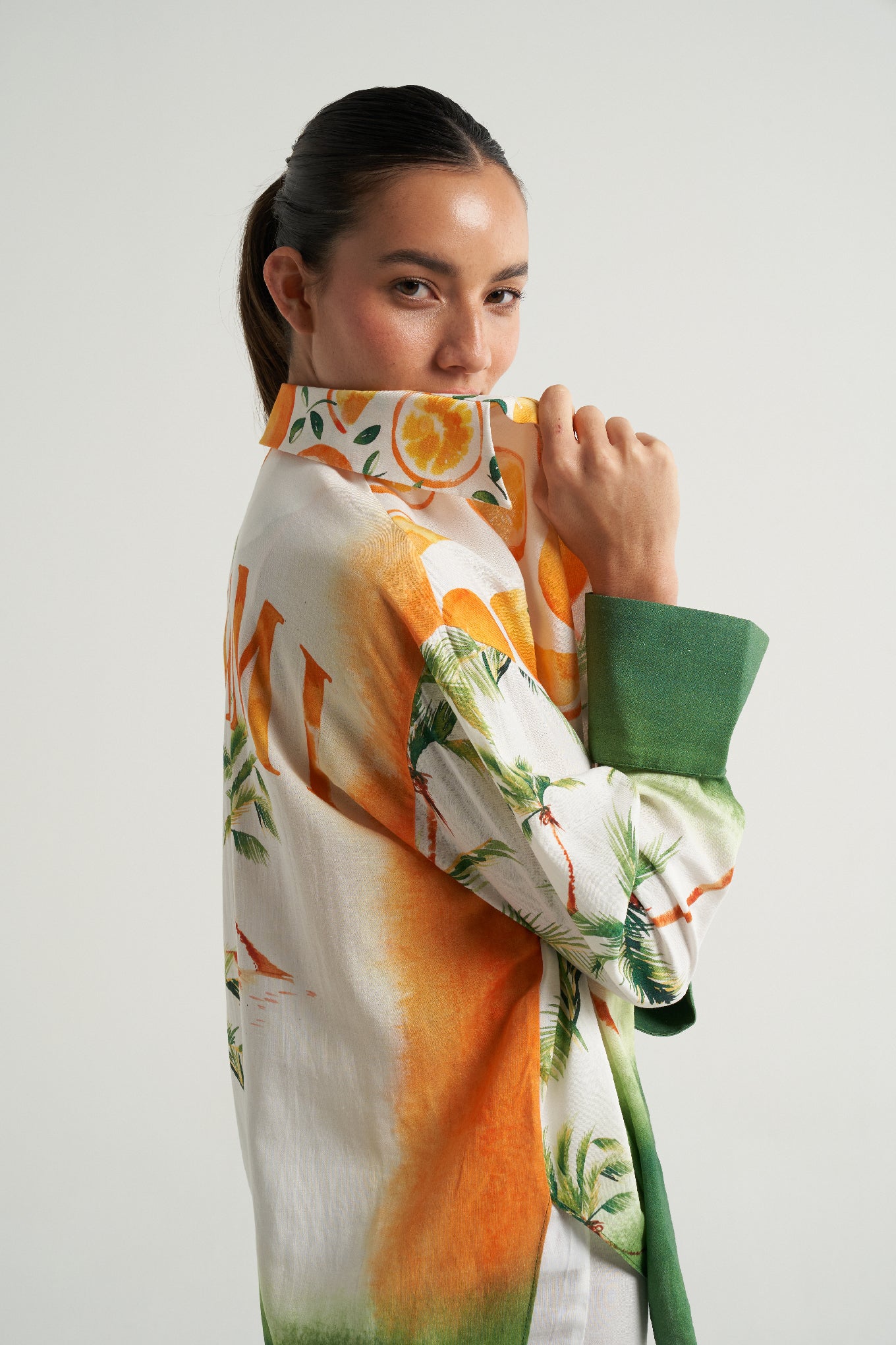 Long Sleeve Shirt Miami Oranges Palms - shopsigal