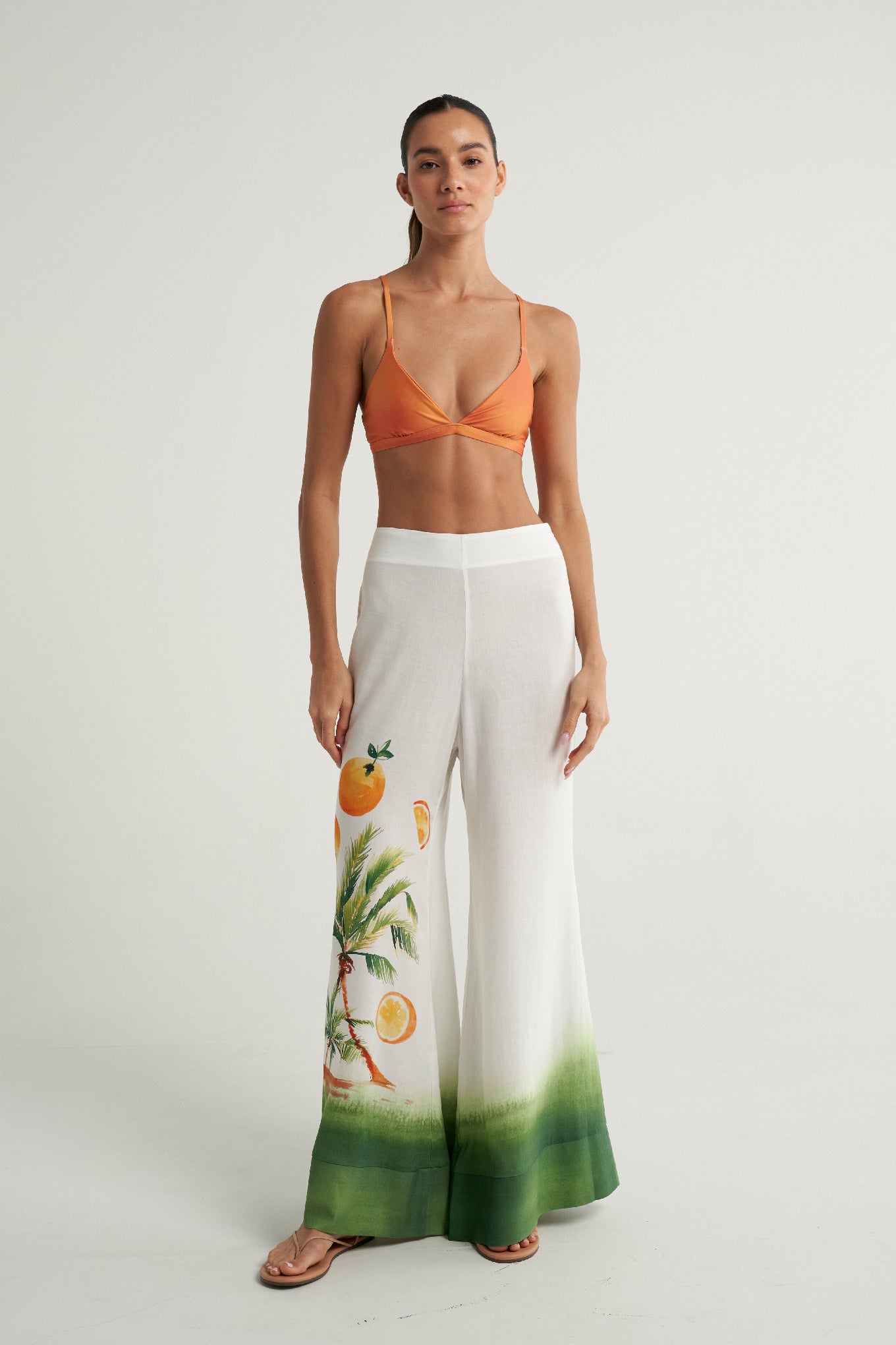 Flared Pants Oranges Palms - shopsigal