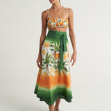 Wrap Circle Skirt Oranges Palms - shopsigal