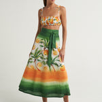 Wrap Circle Skirt Oranges Palms - shopsigal