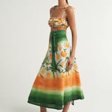 Wrap Circle Skirt Oranges Palms - shopsigal