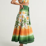 Wrap Circle Skirt Oranges Palms - shopsigal