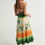 Ruched Bandeau Top Oranges Palms - shopsigal
