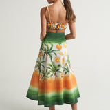 Wrap Circle Skirt Oranges Palms - shopsigal