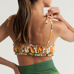 Ruched Bandeau Top Oranges Palms - shopsigal