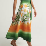 Wrap Circle Skirt Oranges Palms - shopsigal