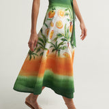 Wrap Circle Skirt Oranges Palms - shopsigal