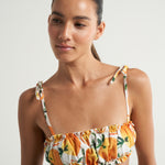 Ruched Bandeau Top Oranges Palms - shopsigal