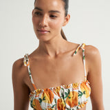 Ruched Bandeau Top Oranges Palms - shopsigal