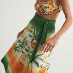 Wrap Circle Skirt Oranges Palms - shopsigal