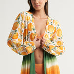 Long Sleeve Cover Up Oranges Palms - shopsigal