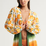 Long Sleeve Cover Up Oranges Palms - shopsigal