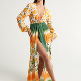 Long Sleeve Cover Up Oranges Palms - shopsigal