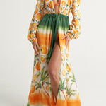 Long Sleeve Cover Up Oranges Palms - shopsigal