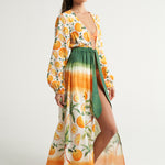 Long Sleeve Cover Up Oranges Palms - shopsigal